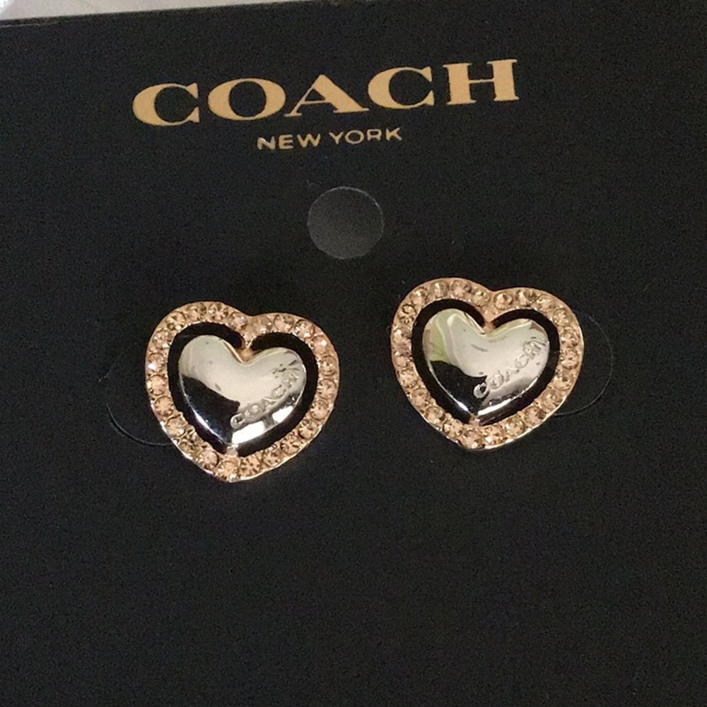 Coach Heart Halo Stud Earrings - Picture 2 of 4